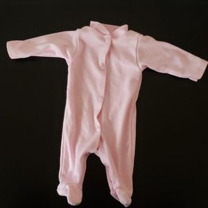 Preemie pink pajama onesie